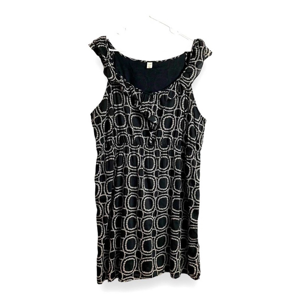 Old Navy | XXL| linen ruffles frills geometric midi tank dress black